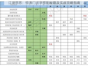 江湖悠悠：惊涛门武学搭配秘籍及实战攻略指南