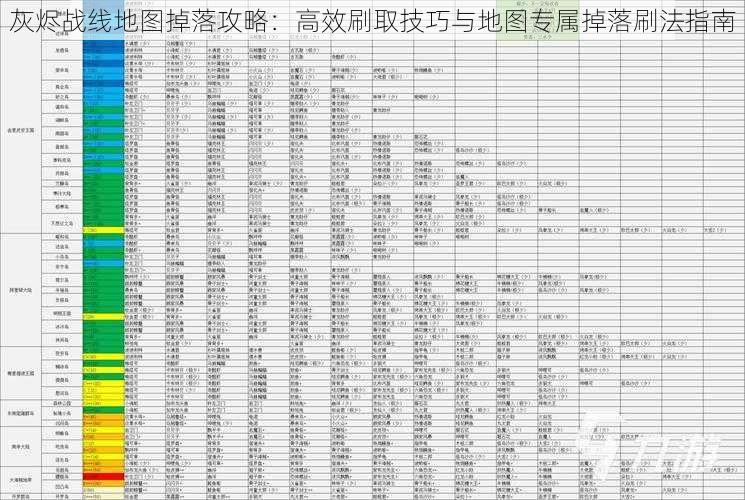 灰烬战线地图掉落攻略：高效刷取技巧与地图专属掉落刷法指南